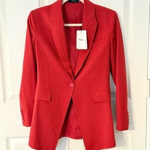 Theory Etiennette Bright Crimson Blazer size 0 (NWT)